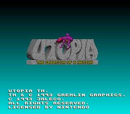Utopia - The Creation of a Nation (USA) Title Screen